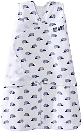 HALO 100% Cotton Sleepsack Swaddle, 3-Way Adjustable Wearable Blanket, TOG 1.5, Navy Hedgehog, Newborn, 0-3 Months by HALO