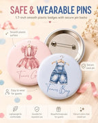 Gender Reveal Games For Guests 180 Pack All-in-One Voting Game Kit, Team Boy or Girl Pins, Stickers, Poster and Baby Prediction Cards for Baby Shower Party Guests - Image 5