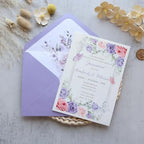 50PCS A7 Purple Envelopes with Floral Liner, 5.3×7.6" Envelopes - Image 2