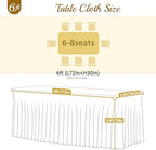 4 Pack 6ft Champagne Table Cloths Rectangle Tulle Tablecloth Fitted Champagne Tablecloths for 6 foot Rectangle Tables Spandex Table Covers for Parties Wedding Birthday Buffet Banquet Desk Tables Skirt - Image 6