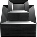 Liacere100PCS Black Plastic Plates-Premium Black Square Disposable Plates-Include 50PCS 9.5inch Dinner Plates - 50PCS 6inch Dessert Plates for Party & Wedding by Liacere