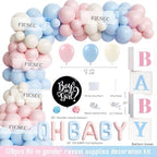 Fishhe or Fishshe Gender Reveal Decorations, Girl or Boy Themed Party Balloon Arch Kit Supplies Includes Balloon Boxes Banner Sash Badge Backdrop Tablecloth Toppers Poster Marker 152 PCs - Image 3
