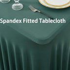 6 Pack Hunter Green Spandex Tablecloth for 6 Foot Rectangle Tables, Wrinkle Free Fitted Table Cloth Cover 6ft Green Stretchy Tablecloths Desk Skirt for Parties Weddings Birthday Banquet Baby Shower - Image 2