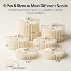 6 Pcs Buffet Risers Food Display Risers with Mini Sign, Buffet Table Risers Display Stands Cake Stand Cylinder Stands for Party Dessert Jewelry Collectibles - Image 3