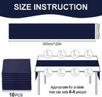 10 Pack 10ft Navy Blue Chiffon Table Runners Wedding Table Runner Sheer Romantic Tulle Table Runner for Christmas Wedding Bridal Tea Party Baby Shower Birthday Party Table Decorations(120 x 12 in) - Image 2