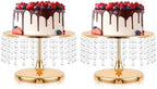 Gold 11.8 Inch Crystal Cake Stand Dessert Display Set of 2 by kehail
