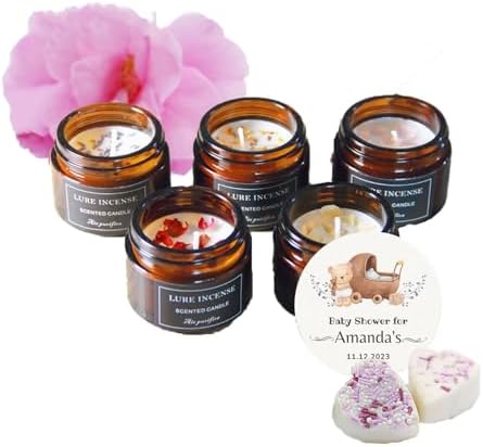 10 Pcs Customized Scented Candles, Personalized Candles Baby Shower Gifts for Guests Party Favors, 1oz Lavender Fresh Soy Candles Baby Shower Candles, Bridal Shower Gifts for Guests by CarolCaoNewYork