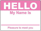 Hello My Name Is Tag Labels (2-5/16 x 4 Inch, Pink - 400 Labels) Badge Stickers - Easily Customizable for Networking Events by OfficeSmartLabels