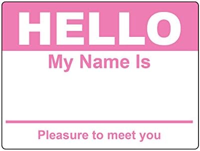 Hello My Name Is Tag Labels (2-5/16 x 4 Inch, Pink - 400 Labels) Badge Stickers - Easily Customizable for Networking Events by OfficeSmartLabels