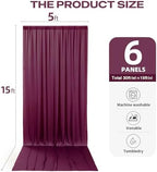 30ftx15ft Burgundy Backdrop Curtains for Parties, Wrinkle Free Polyester Burgundy Photo Backdrop Drapes 6 Panels 15 ft Long Back Drop Cloth for Wedding Birthday Photography Background Party - Image 6