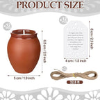 Conelist 12 Set Cielito Lindo Party Decorations Baby Shower Candles Terracotta Mexican Recuerdos DIY Jar Candles with Gift Tags and Rope for Baby Shower Birthday Cinco De Mayo Fiesta (White) - Image 2