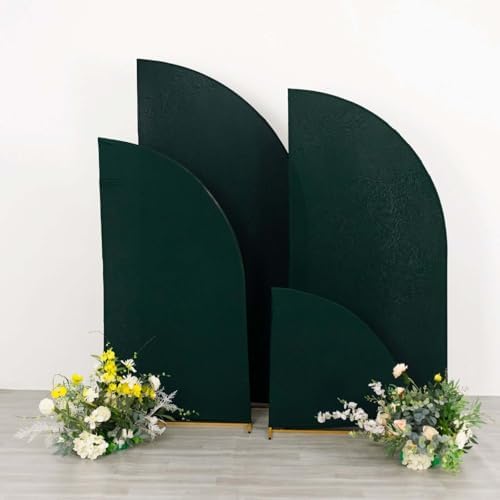 Efavormart Set of 4 Hunter Emerald Spandex Half Moon Arch Covers, Custom Fit Chiara Backdrop Slipcovers 2.5ft-7ft for Enchanted Forest Themes and Galas - Image 6