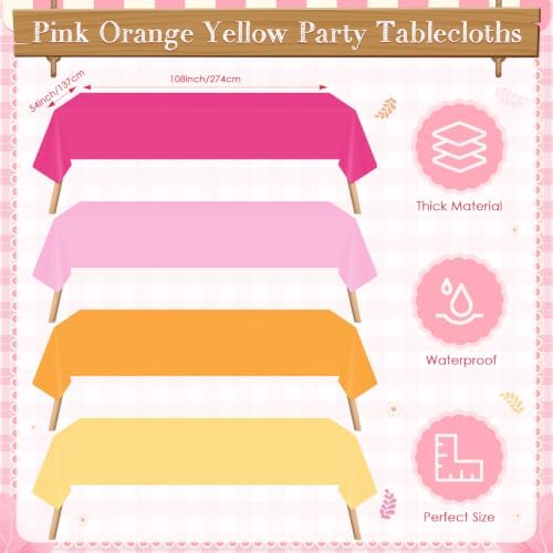 Mimorou 354 Pcs Pink Orange Yellow Plate and Napkins, Sunset Tableware Set - Image 4