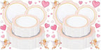 WDF 100PCS Pink Plastic Plates - Heavy Duty Pink and Gold Disposable Plates - Include 50 Dinner Plate and 50 Cake Plastic Plate for Valentine's Day, Wedding, Bridal Shower, Tea Party (Pack of 2) by WDF