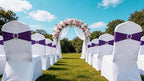 Spandex Purple Chair Sashes 100 Pack Wedding Chair Bows Bands Silver Buckle - Image 6
