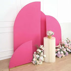 Efavormart Set of 4 Fuchsia Spandex Half Moon Arch Covers, Custom Fit Chiara Backdrop Slipcovers 2.5ft-7ft for Bold Barbie-Core Parties and Branding Activations - Image 6