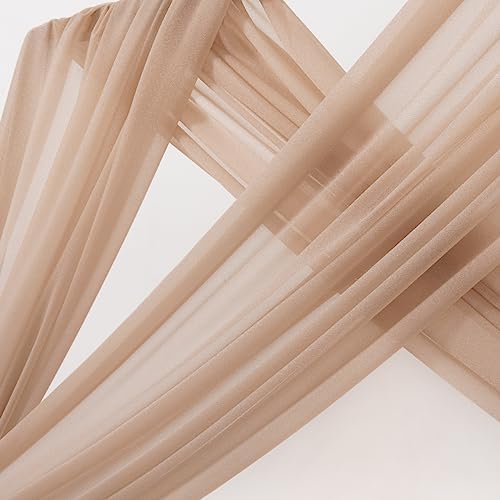 Sheer Gauze Wedding Arch Draping Fabric 29" x 20 FT 4 Panels Nude - Image 3