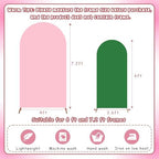 Pink and Green Arch Backdrop Covers Set of 2(7.2Ft, 6Ft), Spandex Fitted Chiara Arch Stand Covers Backdrops for Wedding Baby Shower Birthday Graduation Photo Booth Props(Only Cover) - Image 5