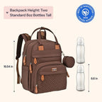 BabbleRoo Diaper Bag Backpack - Baby Essentials Travel Tote - Multi Function Water Resistant Diaper Bag, Travel Essentials Baby Bag with Changing Pad, Stroller Straps & Pacifier Case - Unisex, Brown - Image 2