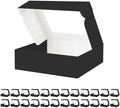HAPPY POTATO 25 Cookies Box 10x8x2.5 Inch, Black Bakery Boxes with Window by HAPPYPOTATO