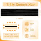 20 Pack Cheesecloth Table Runner - 17x108 Inch Black Boho Gauze Cheese Cloth Table Runners for Baby Bridal Shower Decoration Wedding Party Summer Garden Farmhouse - Image 2