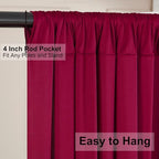 20ft×8ft Wrinkle Free Burgundy Backdrop Curtain for Parties, 4 Panels 5×8ft Soft Silky Polyester Wine Red Photo Backdrop Drapes for Wedding Birthday Christmas Photography Back Drop Cloth - Image 5