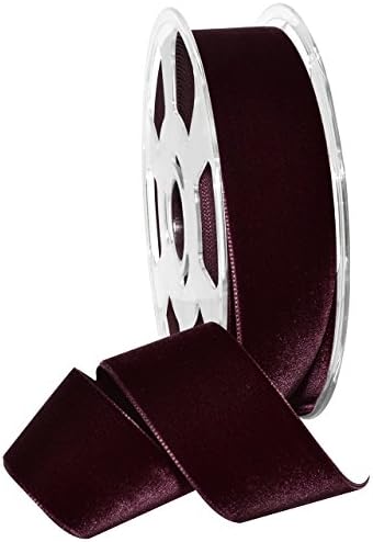 Morex Ribbon Ribbon, Nylon, 1 1/2 inches by 11 Yards, Bordeaux, Item 01240/10-390 Nylvalour Velvet, 1 1/2" x 11 yd, by MorexRibbon