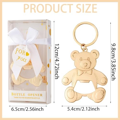 Baby bottle Opener Baby Shower Party Gift Bottle Opener Cute Bear Shape Bottle Opener Guest Wedding Party Gift Back Children's Birthday Party decoration（white 24/packs） - Image 2