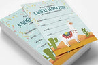 Pack of 30 Llama Kids Birthday Invitations, Boys or Girls Fill-in Style Invite, Children or Toddlers Baby First or 1st Bday Alpaca Cactus Fill in the Blank Invite Cards - Image 3