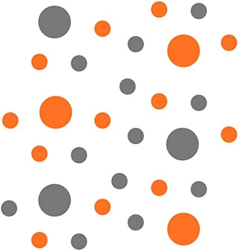 Orange/Grey Vinyl Wall Stickers - 2 & 4 inch Circles (300 Decals) - Image 3