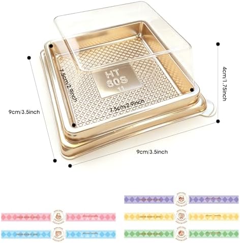 BenRan 100 Set 3.5 Inch Mini Cake Containers Clear Mooncake Boxes - Image 3
