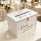 Large Card Box with Lock, Elegant White Wedding Card for Reception - Image 2