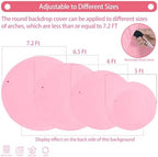 Gallety 7.2FT Pink Round Backdrop Cover with Oh Baby Decal, Size Adjuster, Universal Fit for 5-7.2ft Circle Stand, Polyester Fabric Arch Cover for Wedding, Birthday Party, Videos, Photography Decor - Image 3