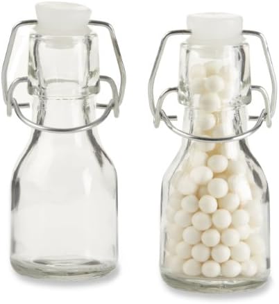 Kate Aspen Mini 2.5 oz Glass Bottle with Swing Top (Set of 12) - Great for Party Favors, Extracts, Limoncello, Olive Oil, Hot Sauce, Vanilla Extract, Potion Bottles by KateAspen