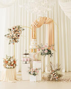 Wedding Arch, Metal Arch Backdrop Stand, Gold, 7.2FT, 6FT - Image 3
