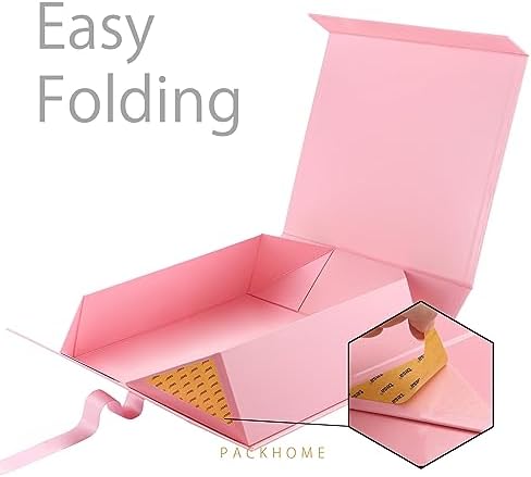 PACKHOME Extra Large Pink Gift Box with Ribbon Magnetic Lid 17x14.5x5.5in - Image 5