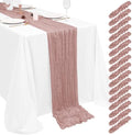 Showgeous 16 Pack Dusty Pink Cheesecloth Table Runner 17 x 108 Inch by Showgeous