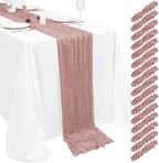 Showgeous 16 Pack Dusty Pink Cheesecloth Table Runner 17 x 108 Inch by Showgeous
