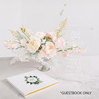Andaz Press Personalized Wedding Guestbook with Gold Accents, Abstract Tropical Palm Leaves White Guest Sign in Guest Registry 120 Pages 8.5 X 8.5 Memories Book for DIY, Scrapbook, Photo Album - Image 3