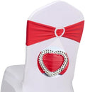 Red Chair Sashes 100 Pack Spandex Red Sashes for Chairs with Heart Buckle by Unknown