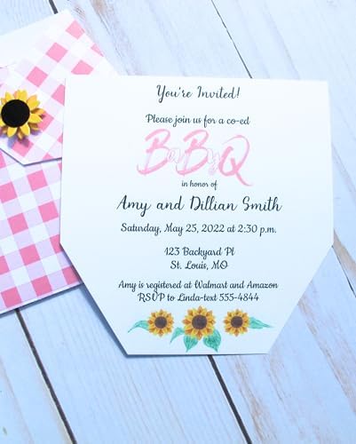 Kards by Kaylee 10 Diaper Shape Baby Shower Invitations (Pink Plaid) - Image 5