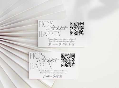 Wedding Pics or It Didn't Happen QR Code Card, Photo Card, Social Media Online, Wedding Website, Modern, Minimalist Pictures, Capture the Love, Any Occasion Personalized Favors - Image 3