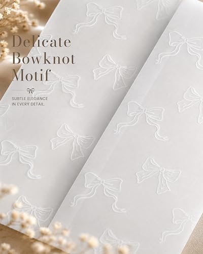 Vellum Jackets for 5x7 Invitations Bow Pattern Invitation Sleeves 100PCS - Image 5