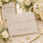 Personalized Linen Wedding Guest Book, Custom Photo Album 29 x 21.5 cm by Raipile