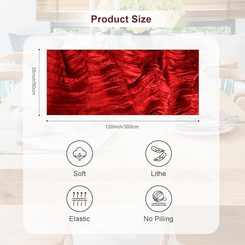 10 Pack Burgundy Cheesecloth Table Runner 35x120 Inch 10Ft Rustic Gauze Cheese Cloth Table Runner Sheer Cheesecloth Table Runners for Wedding Party Bridal Shower Decoration - Image 4