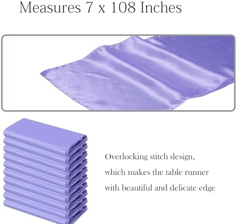 50 Pack Lavender Chair Sashes Bows Satin Wedding Chair Ribbons 7x108 Inch - Image 2