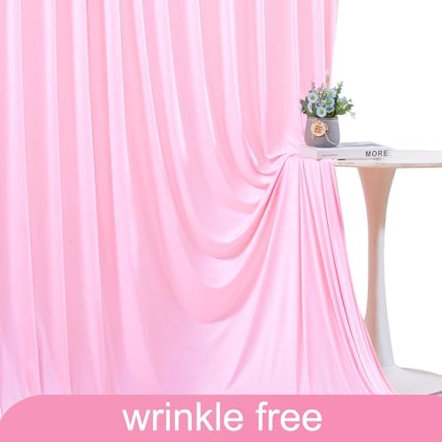 30ft x 10ft Pink Backdrop Curtain for Parties Light Pink Wrinkle Free Backdrop Drapes Panels for Baby Shower Wedding Birthday Photo Gender Reveal Photography Polyester Fabric Background Decoration - Image 6