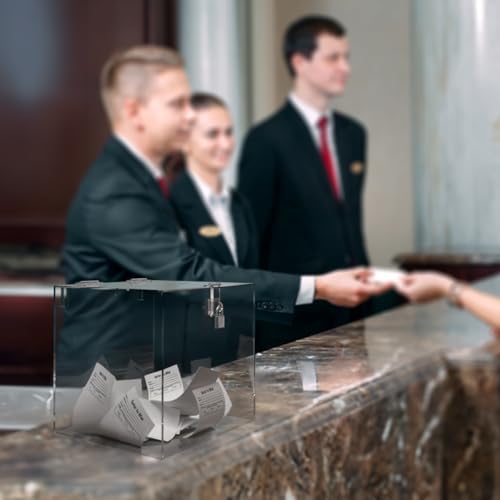 12 Inch Ballot Box Comment Suggestion Bin with Lock and Two Keys Cube Clear Acrylic 5 Inch Wide Slot by Marketing Holders - Image 5