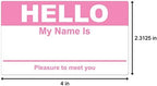 Hello My Name Is Tag Labels (2-5/16 x 4 Inch, Pink - 400 Labels) Badge Stickers - Easily Customizable for Networking Events - Image 2