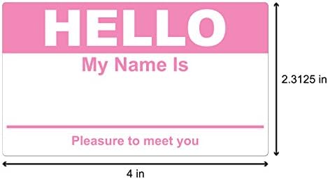 Hello My Name Is Tag Labels (2-5/16 x 4 Inch, Pink - 400 Labels) Badge Stickers - Easily Customizable for Networking Events - Image 2